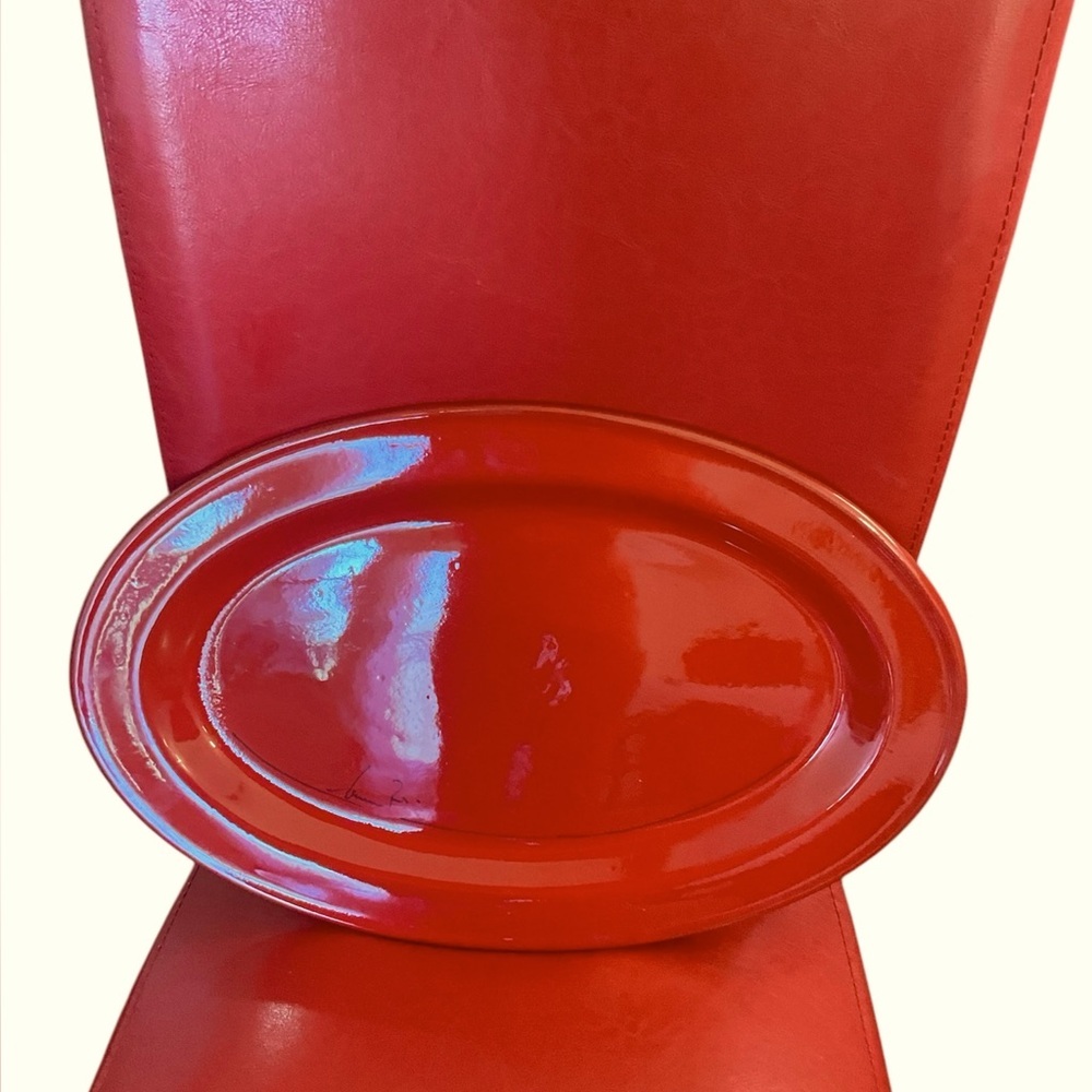 RARE. 70’s Classic Red Collection Mamma Ro Large  De Silva Glazed Platter.